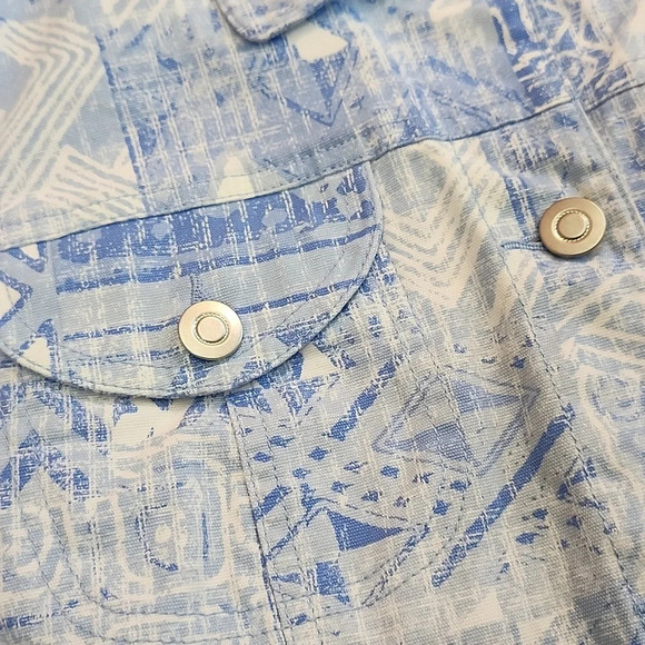 Hearts of Palm Women Jacket Denim Bleached Pattern Cotton Blend 8 - Picture 4 of 10